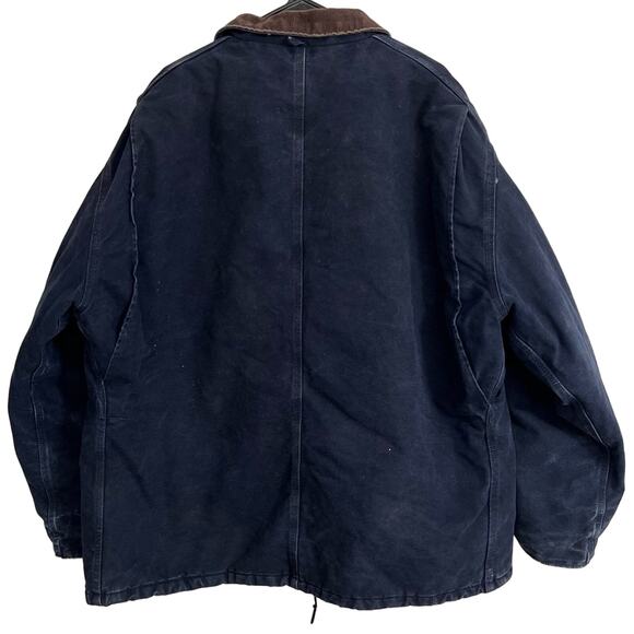 Vintage Carhartt Chore Jacket Navy Blue Mens Size XXL C26 MDT Distressed Rare - Picture 8 of 11